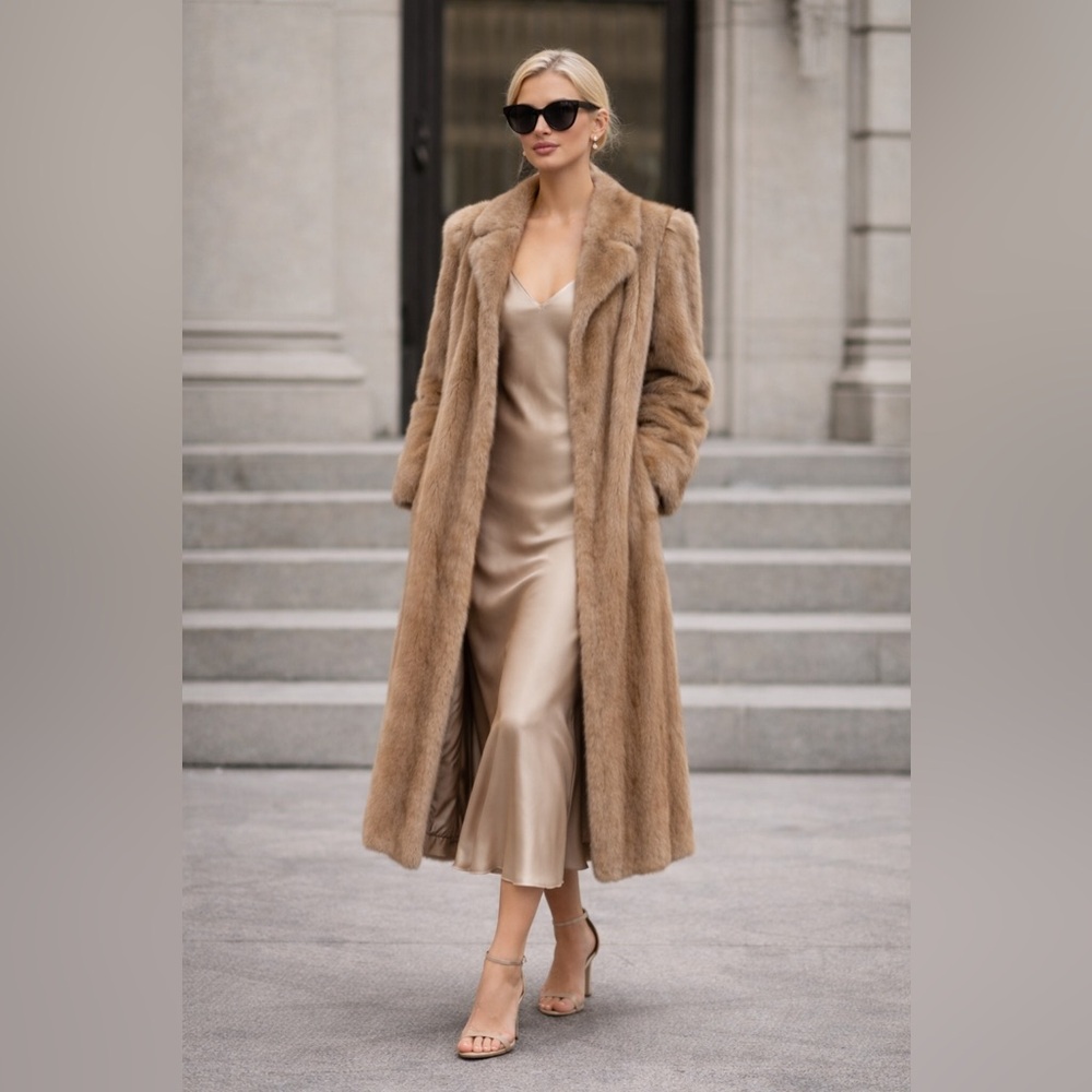 Vintage Luxury Real Mink Fur Coat. Classic calf Length | Timeless Winter